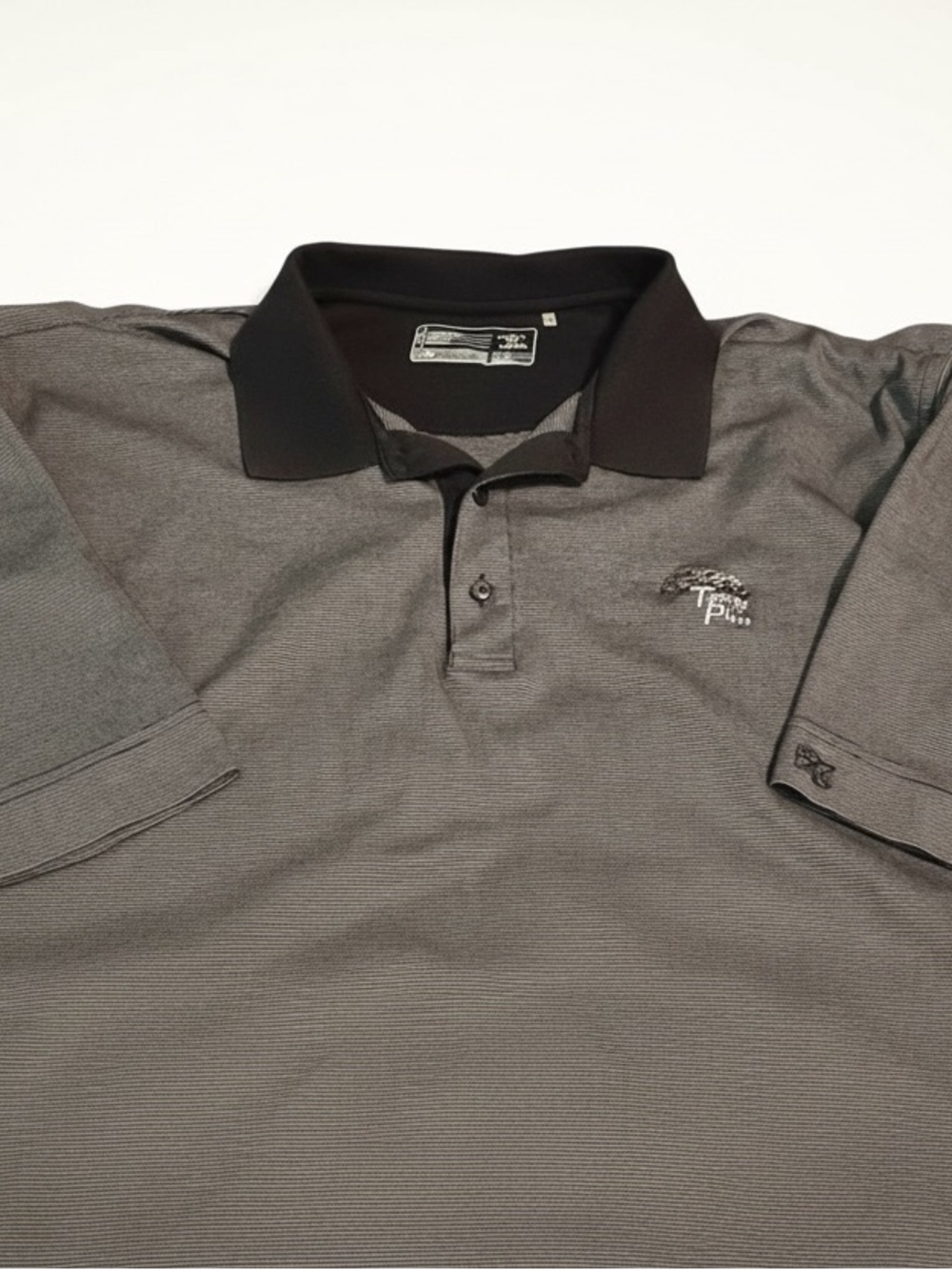 Torrey Pines Course Cutter & Buck DryTec Stripe Golf Polo Black Contrast Collar